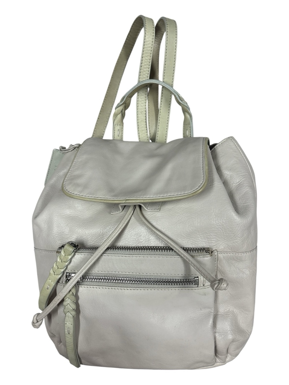 Radley London Small Leather Backpack Gray Magnetic Closure Boho Casual